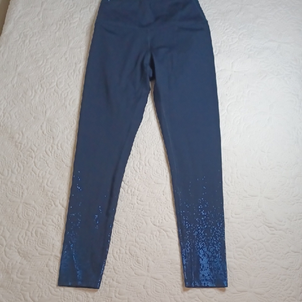 Zobha Navy Leggings with Metallic Accents